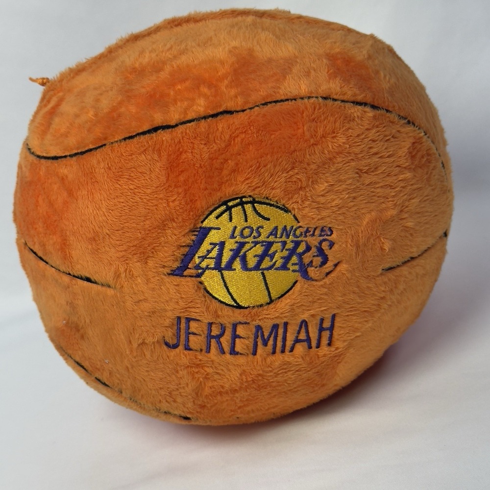 Lakers Plushie Basketball With Jeremiah Name Los Angeles Lakers Color Orange
